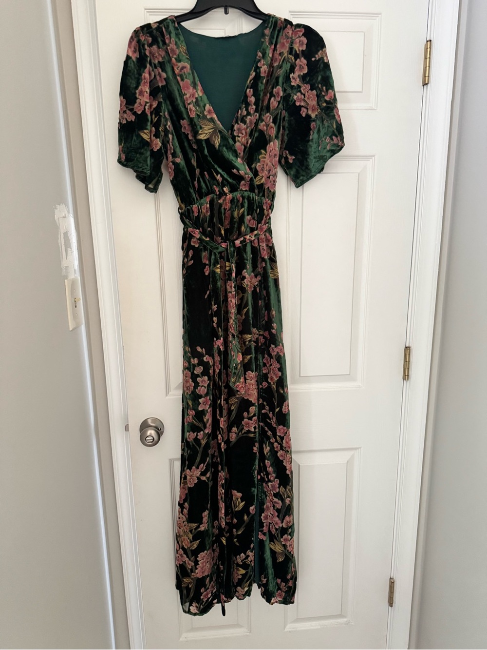 Baltic Born- Floral Velvet Wrap Maxi Dress - Picture 4 of 5